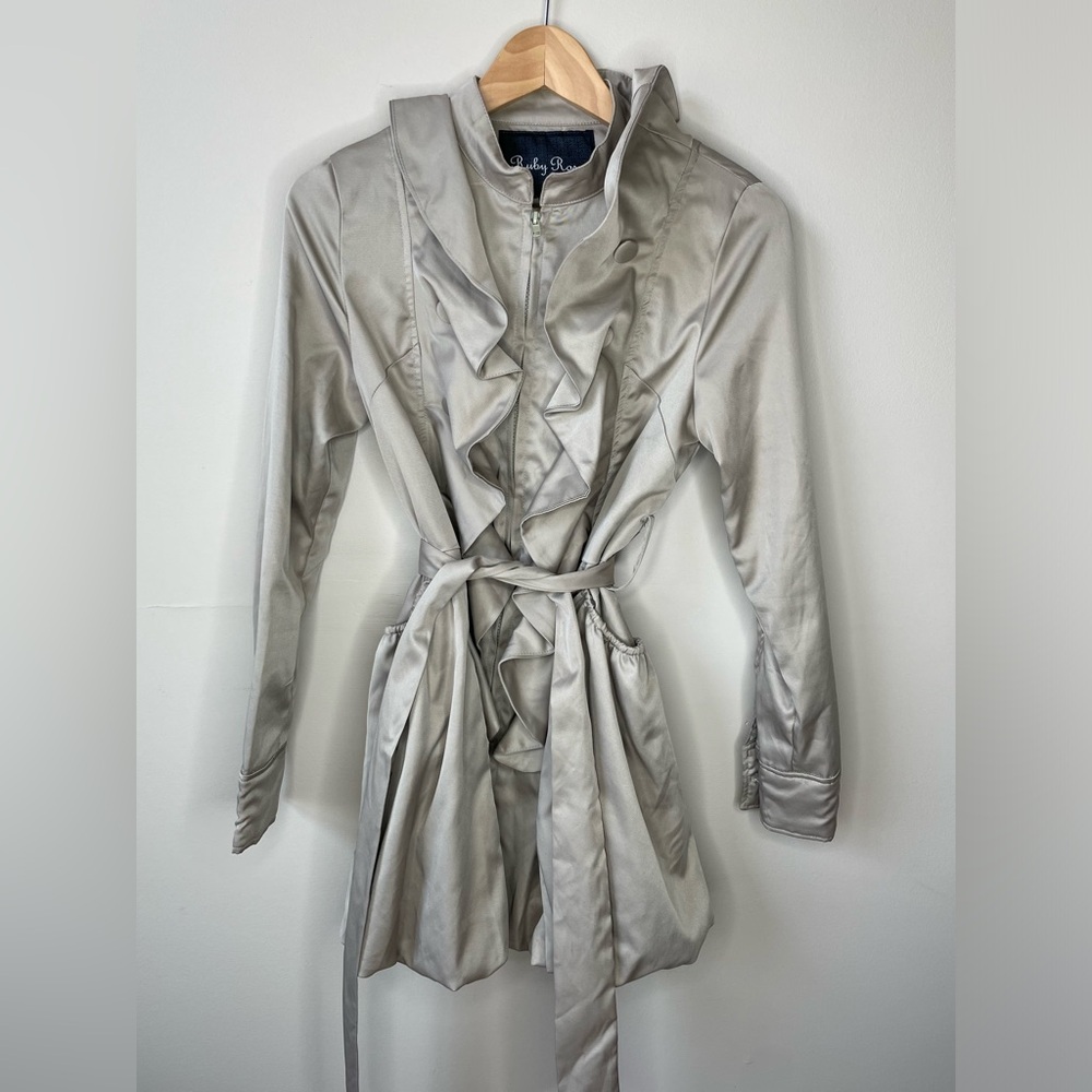 Ruby Rose Size Medium Jacket Trench Coat Ruffled … - image 1